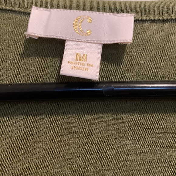 Charming Charlie Womens Olive Green Blouse Large - Picture 3 of 5